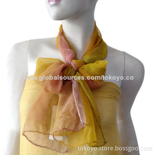 Thin polyester scarf with screen printing, for children, size of 160*35cm overlocked